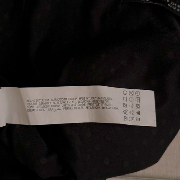 Zara black w white polka dots lycra body suit with shirred top - NWOT - small - Picture 11 of 12